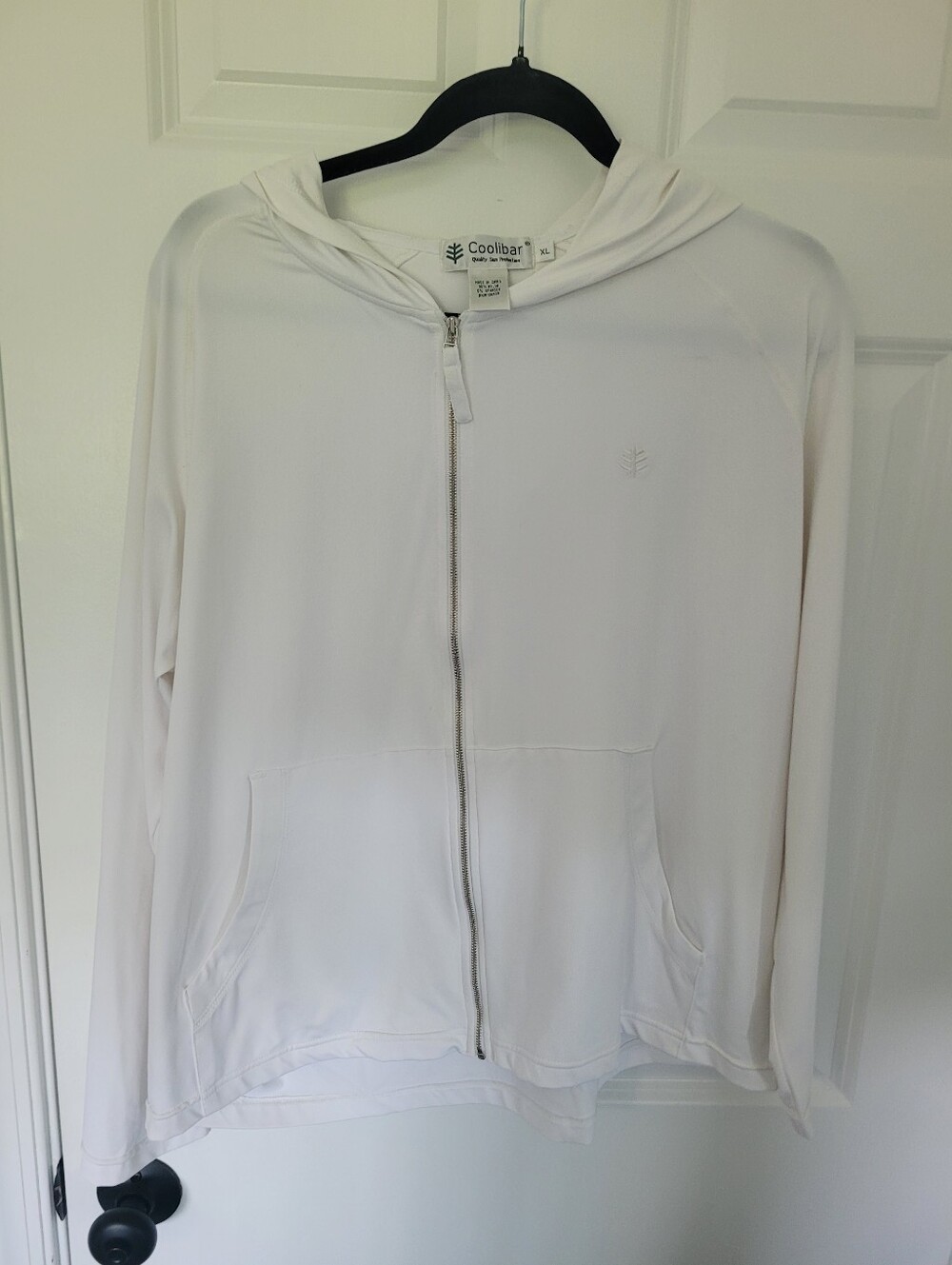 Coolibar White UPF Hooded Zip Jacket